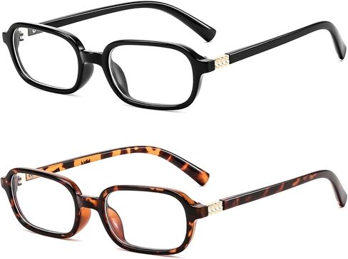 FEISEDY Fashion Rectangular Blue Light Glasses for Women Retro Small Frames Vintage Trendy 90s Square Eyeglasses B0255 in Saudi Arabia