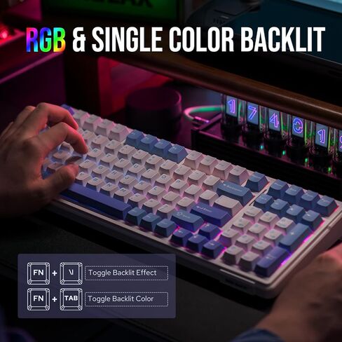 EPOMAKER x Aula F99 Wireless Mechanical Keyboard, Hot Swappable Gasket Custom Gaming Keyboard with Five-Layer Padding, Bluetooth/2.4GHz/USB-C, 8000mAh Battery (White Grey, Graywood V3 Switch) in Kuwait