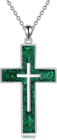 YFN Cross Necklace Sterling Silver Dender Cross Jewelry Gifts مسيحية للنساء الرجال in Saudi Arabia