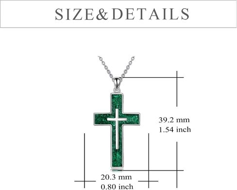 YFN Cross Necklace Sterling Silver Dender Cross Jewelry Gifts مسيحية للنساء الرجال in Saudi Arabia