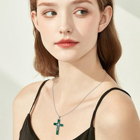 YFN Cross Necklace Sterling Silver Dender Cross Jewelry Gifts مسيحية للنساء الرجال in Saudi Arabia