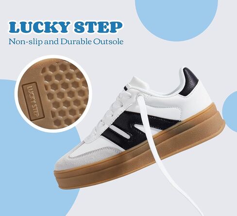 Lucky Step Boys Girls Platform Sneakers Fashion Disual Non Slip Slike Shoes Classic Retro Tennis Tennis for Big Kids in Kuwait