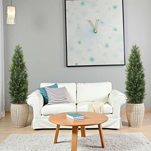 Artificial Topiary Tree 4ft Faux Topiary Plants for Front Porch Patio Indoor Outdoor Home Office Decor in Saudi Arabia