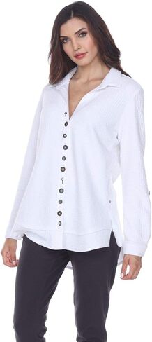 Neon Buddha Women's Stepping Out Shirt Sweater, White, Large in Saudi Arabia