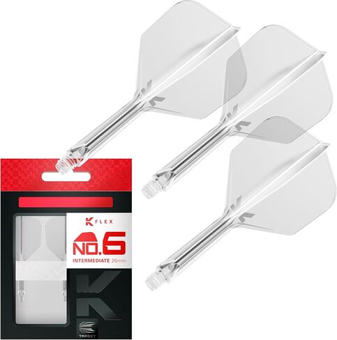 TARGET Darts K Flex Integrated Dart Flight and Shaft, No.6 Black (Medium) | Pack of 3 K-Flex - No 6, Precision Moulded 2-in-1 Dart Flights and Dart Stem | Professional Dart Accessories in Saudi Arabia