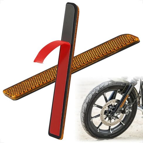 evermotor Bike Reflectors Stick-On，3.93 inch Red Motorcycle Reflector Self Adhesive Added Visibility for Trailer Hitch Cargo Rack,Boat,Door,Mailbox Post(2 Pieces) in Saudi Arabia