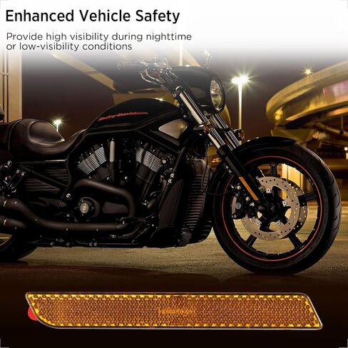 evermotor Bike Reflectors Stick-On，3.93 inch Red Motorcycle Reflector Self Adhesive Added Visibility for Trailer Hitch Cargo Rack,Boat,Door,Mailbox Post(2 Pieces) in Saudi Arabia