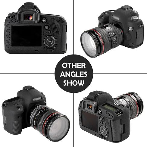 حافظة كاميرا STSEETOP لكاميرا Canon 5D Mark IV 5D IV 5D4 - غطاء حماية من السيليكون لكاميرات DSLR، قفص قابل للفصل، مقاوم للصدمات، مقاوم للغبار (أسود) in Kuwait