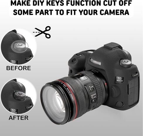 حافظة كاميرا STSEETOP لكاميرا Canon 5D Mark IV 5D IV 5D4 - غطاء حماية من السيليكون لكاميرات DSLR، قفص قابل للفصل، مقاوم للصدمات، مقاوم للغبار (أسود) in Kuwait