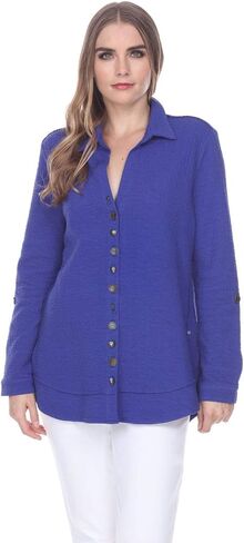 Neon Buddha Women's Stepping Out Shirt Sweater, White, Large in Saudi Arabia