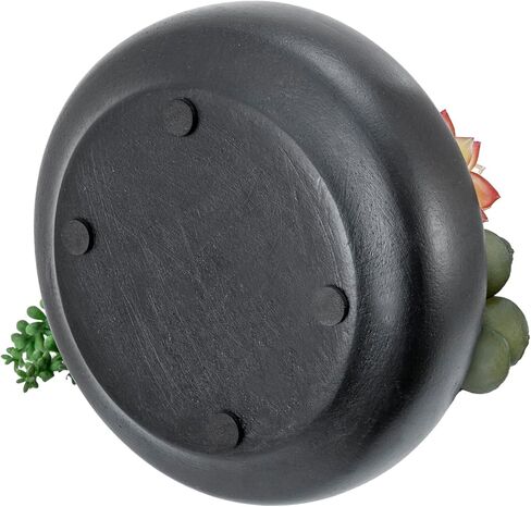 MyGift Assorted Indoor Fake Plants Artificial Succulent Arrangement in Round Gray Cement Planter Pot in Saudi Arabia
