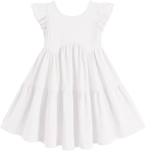 Arshiner Toddler Dress Girls Backless Tiered Summer Dresses Cute Swing Beach Sundress with Pockets for 2-8Y in Saudi Arabia