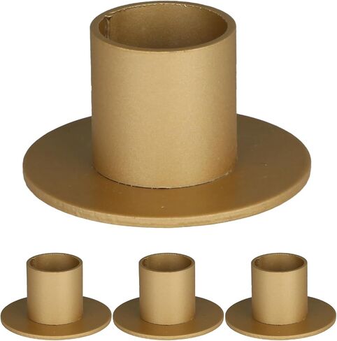 Pillar Candle Holder with Safety Spike, Set of 4, 3.5 Inch Metal Candle Plate, Pillar Candle Holders, Black Candle Stand in Saudi Arabia