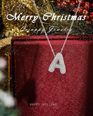 Letter Necklace, 14k Gold Plated Bubble Balloon Dainty Necklace for Women, Chunky Initial Charm Pendant Name Necklace Personalized in Kuwait