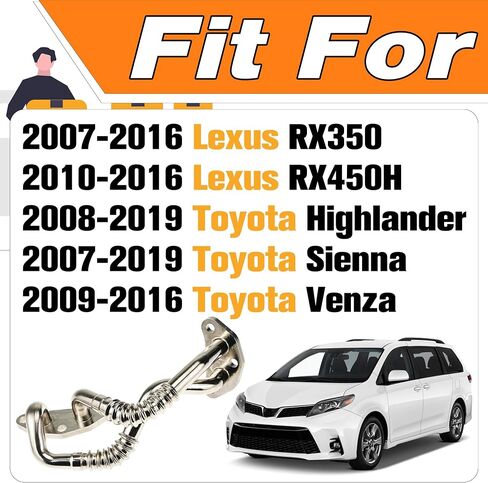 Engine Oil Cooler Line Hose Lower Pipe Assembly with Gaskets Compatible for Toyota Venza Highlander Sienna Lexus RX350 RX450h 3.5L 2007-2016.Replace#04004-29131,15767-31020,15785-31010,11496-31010. in Saudi Arabia