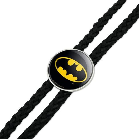 Batman Classic Bat Shield Logo Western Southwest Cowboy Necktie Bow Bolo Tie in Kuwait