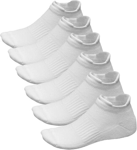 Men's & Women's Low Cut Socks, Cushioned Sports Sock, Double Tab, 6 Pairs - Ideal for Running, Gym & Casual Everyday Wear in Kuwait