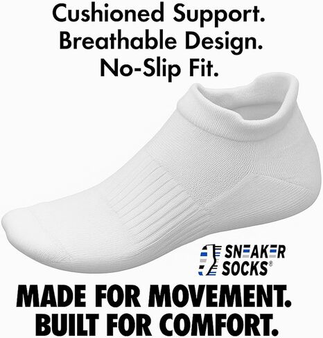 Men's & Women's Low Cut Socks, Cushioned Sports Sock, Double Tab, 6 Pairs - Ideal for Running, Gym & Casual Everyday Wear in Kuwait
