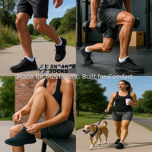 Men's & Women's Low Cut Socks, Cushioned Sports Sock, Double Tab, 6 Pairs - Ideal for Running, Gym & Casual Everyday Wear in Kuwait