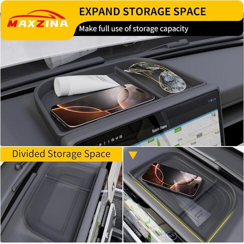 Dashboard Storage Organizer Compatible with 2025 Maverick Silicone Dash Insert Divider Storage Tray Behind Screen Dashboard Layer Storage Box for 2025 Maverick Accessories in Saudi Arabia