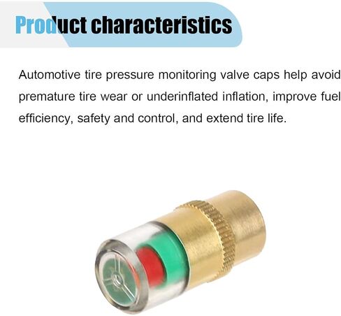 12PCS CAR CAR TIRE LUSSION MONITION CAPS ، مؤشر مستشعر CAPS STEM 3-COLOR ، 2.4BAR 3PRISI 3PSI الإطارات. in Kuwait