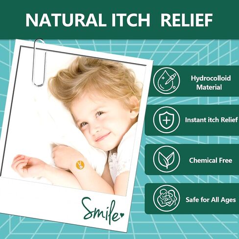 Itch & Bite Relief Patches 60 Stickers Fast-Acting Hydrocolloid for Kids & Adults Natural Formula, Chemical-Free Stop Itching, Prevent Scratching & Reduce Dark Marks Easy to Use Travel Essentials in Kuwait