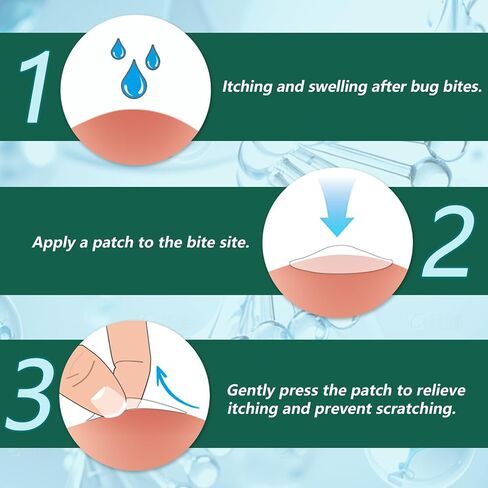 Itch & Bite Relief Patches 60 Stickers Fast-Acting Hydrocolloid for Kids & Adults Natural Formula, Chemical-Free Stop Itching, Prevent Scratching & Reduce Dark Marks Easy to Use Travel Essentials in Kuwait