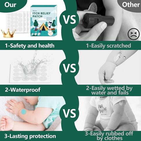 Itch & Bite Relief Patches 60 Stickers Fast-Acting Hydrocolloid for Kids & Adults Natural Formula, Chemical-Free Stop Itching, Prevent Scratching & Reduce Dark Marks Easy to Use Travel Essentials in Kuwait