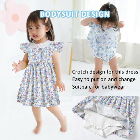 Zanie Kids Baby Girl’s Dresses Playwear Short Sleeves Outfit Summer 2-Pack in Kuwait