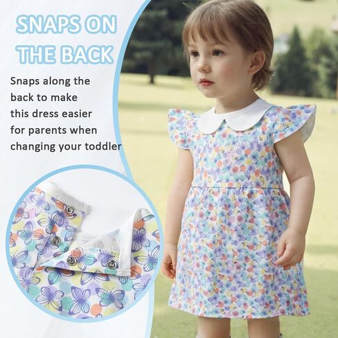 Zanie Kids Baby Girl’s Dresses Playwear Short Sleeves Outfit Summer 2-Pack in Kuwait
