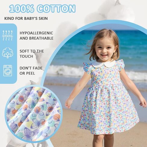 Zanie Kids Baby Girl’s Dresses Playwear Short Sleeves Outfit Summer 2-Pack in Kuwait