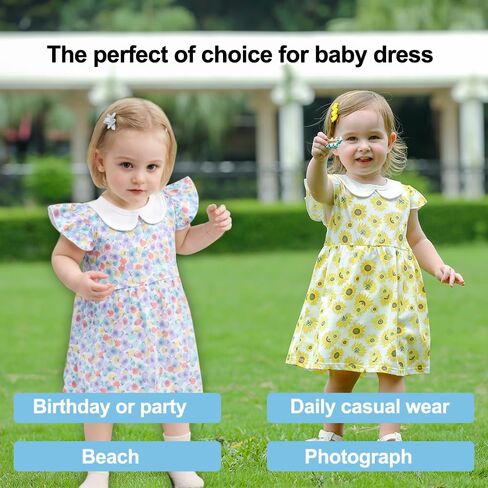 Zanie Kids Baby Girl’s Dresses Playwear Short Sleeves Outfit Summer 2-Pack in Kuwait