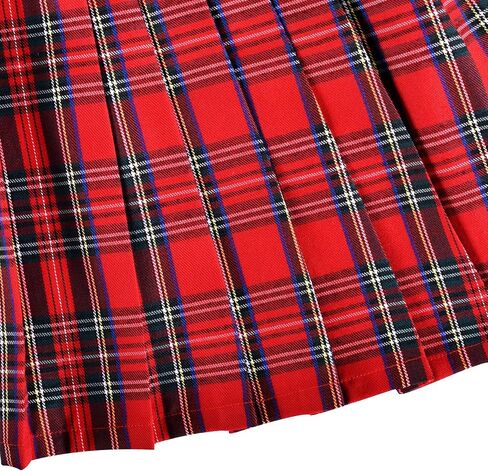 Sunny Fashion Girls Skirt Kids School Uniform Set Red Tartan Pleated Hem Skirt in Saudi Arabia