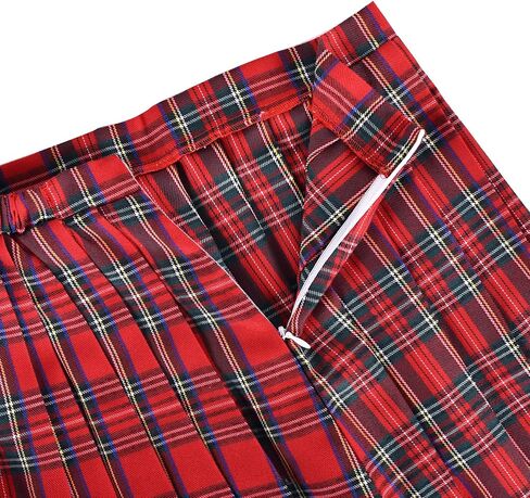 Sunny Fashion Girls Skirt Kids School Uniform Set Red Tartan Pleated Hem Skirt in Saudi Arabia