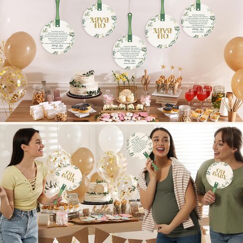 50 Pcs Baby Shower Party Favors for Guests on Baby Thank You Fans Cute Handheld Plastic Fans Gifts for Girl Boy Gender Reval Party Favors(Green Leaf) in Saudi Arabia