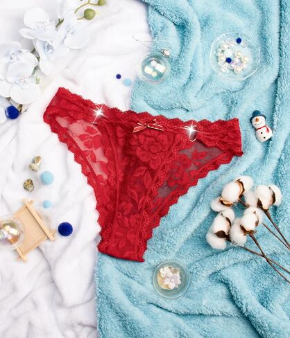 Hibluco Lace Women Underwear Sexy Panties Heart Loops Bikinis Stretchy Hipsters in Saudi Arabia