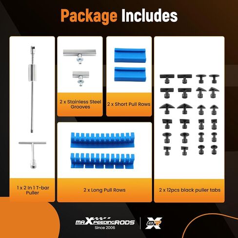 maXpeedingrods Car Dent Puller Kit, Auto Body Dent Repair Kit for Dent Removal, Slide Hammer T-bar Dent Puller with 24 PC Puller Tabs, for Car Refrigerator Metal Surface Dent Remover, 31 PCS in Saudi Arabia