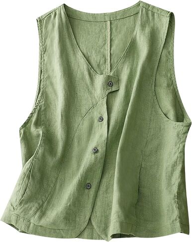 Mintlimit Women's Linen Vest in Kuwait