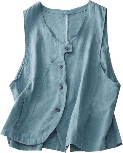 Mintlimit Women's Linen Vest in Kuwait