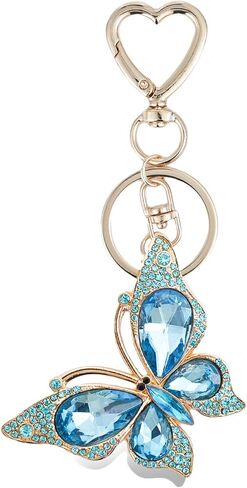 Weixiltc Charm Keychain للنساء ، سلسلة مفاتيح القلب اللطيفة مع قلادة الفراشة الماس ، حقيبة جميلة وملحق مفاتيح المحفظة in Kuwait