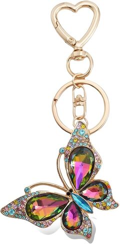 Weixiltc Charm Keychain للنساء ، سلسلة مفاتيح القلب اللطيفة مع قلادة الفراشة الماس ، حقيبة جميلة وملحق مفاتيح المحفظة in Kuwait