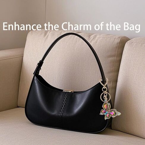 Weixiltc Charm Keychain للنساء ، سلسلة مفاتيح القلب اللطيفة مع قلادة الفراشة الماس ، حقيبة جميلة وملحق مفاتيح المحفظة in Kuwait