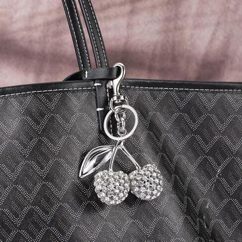 Cherry Keychain Bag Charm, Bling Sparkly Metal Key Accessories for Purses Charms Handbags Pendant for Women Gifts in Saudi Arabia