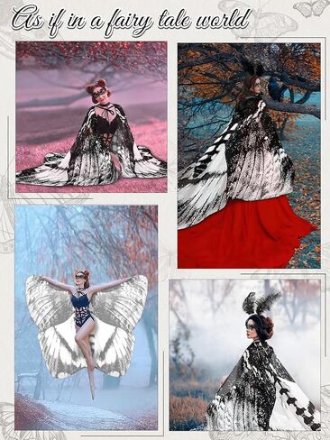 3 PCS Moth Butterfly Wings Cape مجموعة أزياء للبالغين الأجنحة العثة مع قناع الدنت in Kuwait
