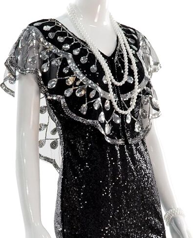 1920s Shawl for Women Gatsby Dress, Flapper Shawl with Beads Set, 1920s Accessories for Women, Roaring 20's Costume in Saudi Arabia