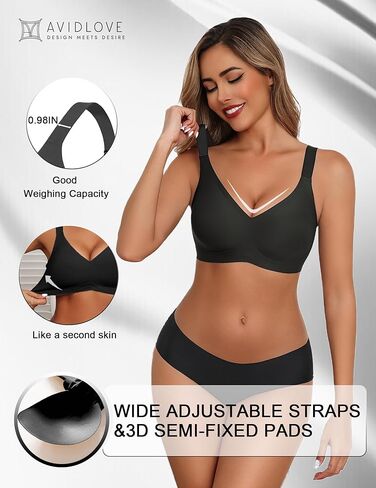 Avidlove حمالات الصدر للنساء برا برا تغطية كاملة t قميص bralettes دفع صدرية حمالة الصدر اللاسلكية in Saudi Arabia
