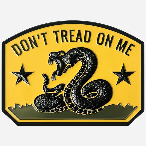 Gadsden Flag Rattlesnake Car Emblem 3D Metal Decal with “Don’T Tread ON ME" Slogan, 3M Adhesive, Perfect for Cars, Motorcycles, Windows, Doors, and Flat Surfaces (Matt Black Yellow) in Saudi Arabia