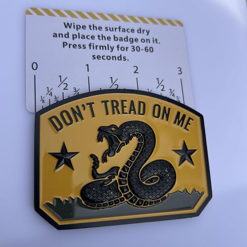 Gadsden Flag Rattlesnake Car Emblem 3D Metal Decal with “Don’T Tread ON ME" Slogan, 3M Adhesive, Perfect for Cars, Motorcycles, Windows, Doors, and Flat Surfaces (Matt Black Yellow) in Saudi Arabia