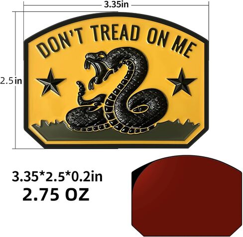 Gadsden Flag Rattlesnake Car Emblem 3D Metal Decal with “Don’T Tread ON ME" Slogan, 3M Adhesive, Perfect for Cars, Motorcycles, Windows, Doors, and Flat Surfaces (Matt Black Yellow) in Saudi Arabia