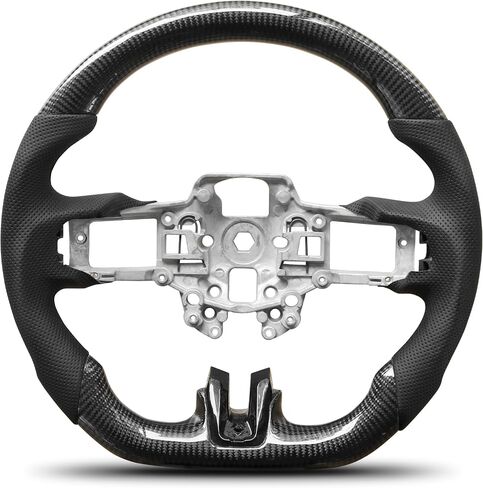 Carbon Fiber Steering Wheel For Mustang EcoBoost/GT/Shelby GT350/GT350R 2012-2014 D-shaped Nappa Perforated Leather Flat-bottom Custom Steering Wheel in Kuwait